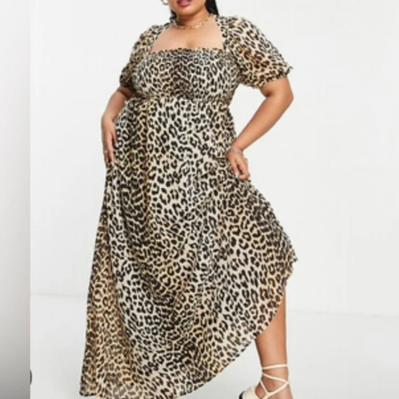 ASOS Leopard Print Maxi Dress EUC - Picture 3 of 14